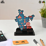 Load image into Gallery viewer, India Map Desk Table Top with Pen Holder &amp; Visiting Card Stand – Showcasing Iconic Places, Pride Animals, and Culture | Patriotic Gifts for Republic Day &amp; Independence Day