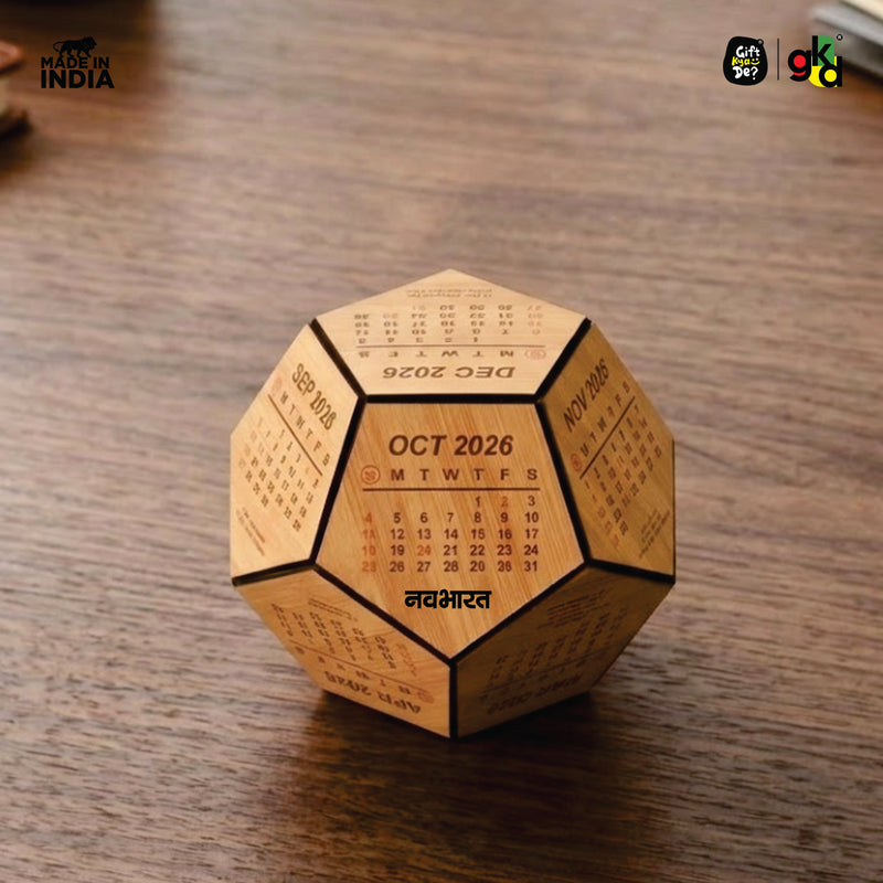 3D Pentagon Desk Calendar 2026 | Table Calendar | Eco-Friendly
