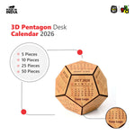 3D Pentagon Desk Calendar 2026 | Table Calendar | Eco-Friendly