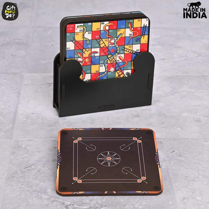 Square Quotes Coaster Set of 6 With Coaster Stand | Quotes Coaster Set fit for Tea Cups and Coffee Mugs Also Coffee Lover Gifts Gift Kya De