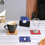 Square Quotes Coaster Set of 6 With Coaster Stand | Quotes Coaster Set fit for Tea Cups and Coffee Mugs Also Coffee Lover Gifts Gift Kya De