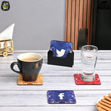 Load image into Gallery viewer, Square Quotes Coaster Set of 6 With Coaster Stand | Quotes Coaster Set fit for Tea Cups and Coffee Mugs Also Coffee Lover Gifts Gift Kya De