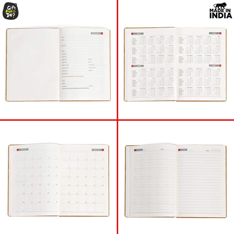 Personalized Wooden Diary Journal - A5 Ruled Notebook with Custom Name | Perfect for Office, Gift & Personal Use (190 Pages)
