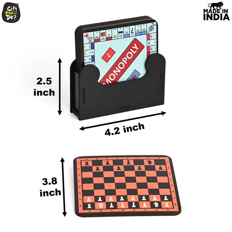 Square Quotes Coaster Set of 6 With Coaster Stand | Quotes Coaster Set fit for Tea Cups and Coffee Mugs Also Coffee Lover Gifts Gift Kya De