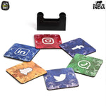Square Quotes Coaster Set of 6 With Coaster Stand | Quotes Coaster Set fit for Tea Cups and Coffee Mugs Also Coffee Lover Gifts Gift Kya De