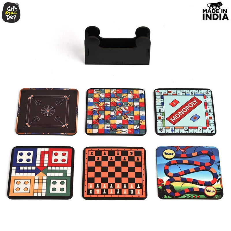 Square Quotes Coaster Set of 6 With Coaster Stand | Quotes Coaster Set fit for Tea Cups and Coffee Mugs Also Coffee Lover Gifts Gift Kya De