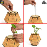 Load image into Gallery viewer, 4 Compartment Desk Organizer With Clock &amp; Calendar With Test Tube Planter Combo | Corporate Gift ‎Gift Kya De