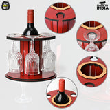 Load image into Gallery viewer, Wine Glass Holder Countertop Organizer Kitchen for 6 Glasses and 1 Wine Bottle, Wine Glass Stand for Dinning Table (Premium) ‎Giftkyade