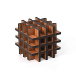 3D Wooden Interlocking Puzzle Cube | Brain Teaser IQ Game | Educational & Logical Thinking Game for Kids & Adults | 3x3 Inch
