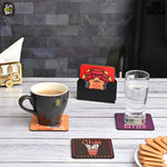 Square Quotes Coaster Set of 6 With Coaster Stand | Quotes Coaster Set fit for Tea Cups and Coffee Mugs Also Coffee Lover Gifts Gift Kya De