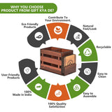 Load image into Gallery viewer, Wooden Cutlery Holder with 3 Compartments &amp; 4 Designer Coasters | Multipurpose Utensil, Tissue &amp; Spoon Stand | Table Organiser for Home, Kitchen, Office