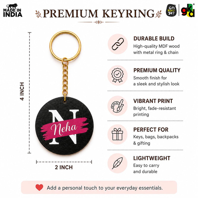 Custom Printed Wooden Keychains for Businesses | Personalized Logo & Name Keyrings | Bulk Corporate Promotional Gifts | MDF Round Keychains