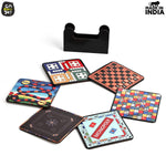 Square Quotes Coaster Set of 6 With Coaster Stand | Quotes Coaster Set fit for Tea Cups and Coffee Mugs Also Coffee Lover Gifts Gift Kya De