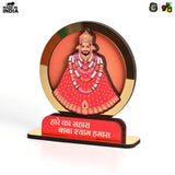 Load image into Gallery viewer, Khatu Shyam Ji Showpiece for Home Mandir | Wooden Idol with Golden Acrylic | Spiritual Gift