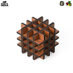 3D Wooden Interlocking Puzzle Cube | Brain Teaser IQ Game | Educational & Logical Thinking Game for Kids & Adults | 3x3 Inch