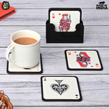 Load image into Gallery viewer, Square Coaster Set of 6 with Proper Coaster Stand | Designer Coaster Set fit for Tea Cups, Coffee Mugs and Glasses