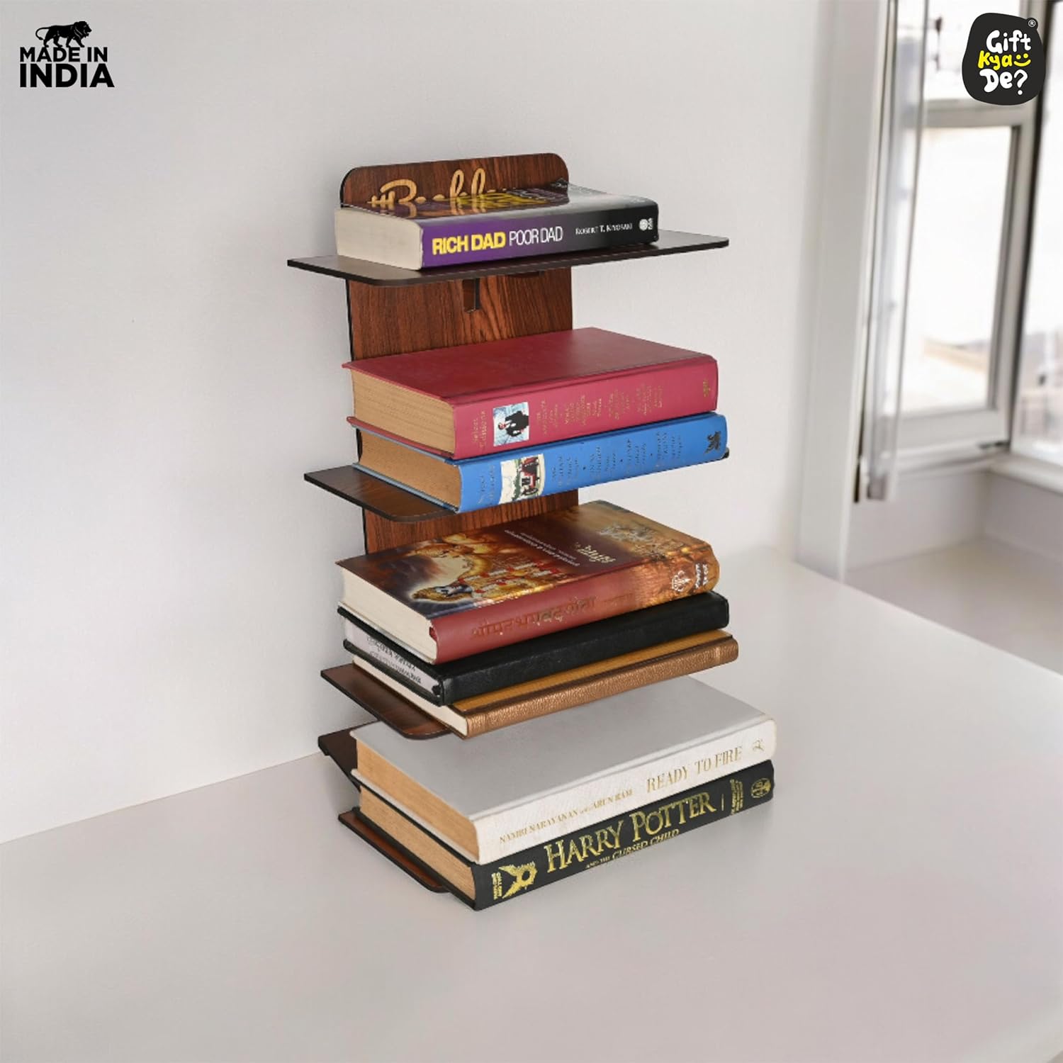 Buy Wooden Book Rack For Home & Office | Freestanding Books Holder ...
