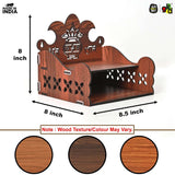 Load image into Gallery viewer, Wooden Shubh Labh Mandir With Utility Shelf | Small Pooja Temple for Table, Wall, or Shelf | DIY | 8x8x8.5 Inch