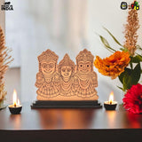 Load image into Gallery viewer, Lord Jagannath Printed Wooden Table Top Frame | Decorative Idol of Jagannath Balabhadra Subhadra | Spiritual Gift Item | 6x5x1.8 inches