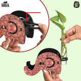 Load image into Gallery viewer, Elephant Shaped Wooden Pen Holder with Test Tube Planter &amp; Mobile Stand | Mandala Art Design | Multifunctional Desk Organizer - Gift Kya De 