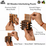 Load image into Gallery viewer, 3D Wooden Interlocking Puzzle Cube | Brain Teaser IQ Game | Educational &amp; Logical Thinking Game for Kids &amp; Adults | 3x3 Inch