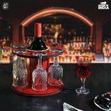 Load image into Gallery viewer, Wine Glass Holder Countertop Organizer Kitchen for 6 Glasses and 1 Wine Bottle, Wine Glass Stand for Dinning Table (Premium) ‎Giftkyade