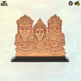 Load image into Gallery viewer, Lord Jagannath Printed Wooden Table Top Frame | Decorative Idol of Jagannath Balabhadra Subhadra | Spiritual Gift Item | 6x5x1.8 inches