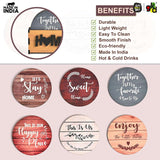 Load image into Gallery viewer, Home Quotes Wooden Coaster Set Of 6 With Stand – Perfect for Tea &amp; Coffee Mugs