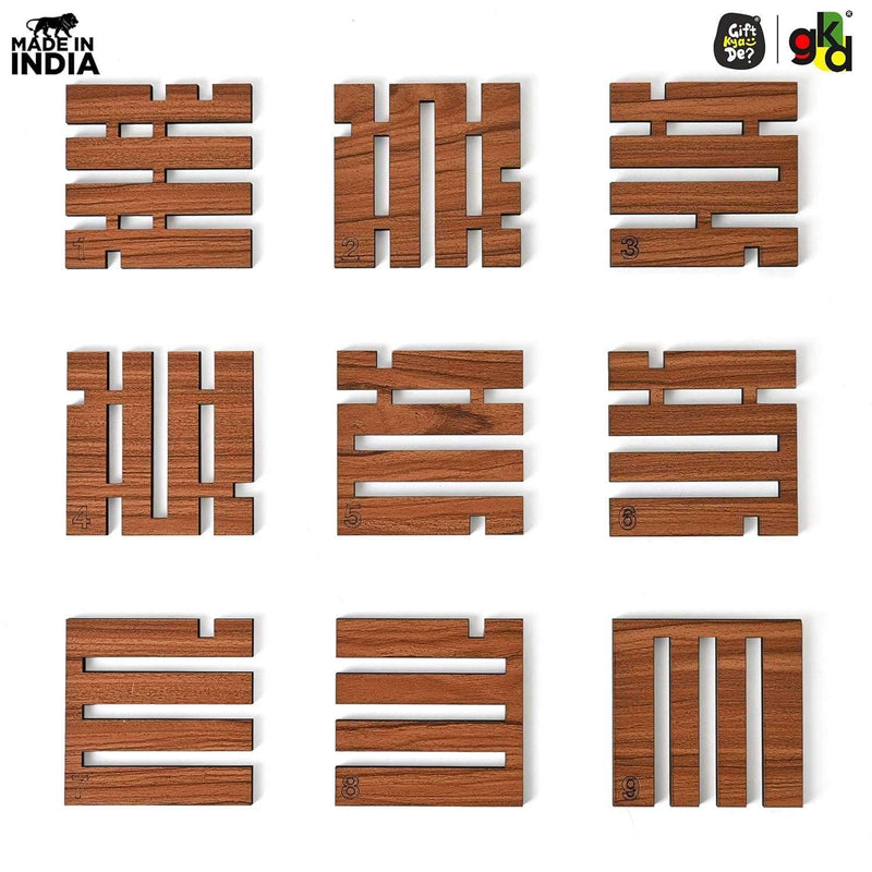 3D Wooden Interlocking Puzzle Cube | Brain Teaser IQ Game | Educational & Logical Thinking Game for Kids & Adults | 3x3 Inch