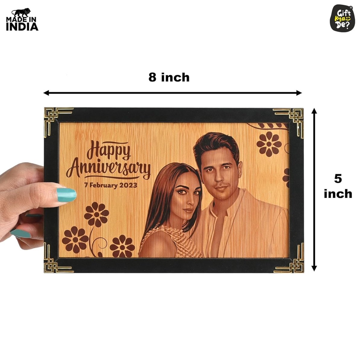Personalized Wooden Photo Frame Gift For Anniversary, Valentines