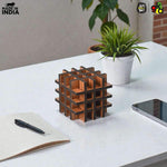 3D Wooden Interlocking Puzzle Cube | Brain Teaser IQ Game | Educational & Logical Thinking Game for Kids & Adults | 3x3 Inch