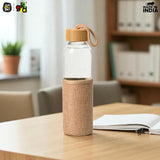 Load image into Gallery viewer, Glass Water Bottle with Bamboo Spill-Proof Cap &amp; Jute Sleeve 450 ML | Eco-Friendly &amp; Reusable | BPA Free | Leak-Proof | Travel Friendly | Made in India