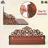 Load image into Gallery viewer, Small Pooja Mandir for Home &amp; Office | Indian Wooden Temple for Table or Shelf | DIY 12x9x6 Inch | Classic Design