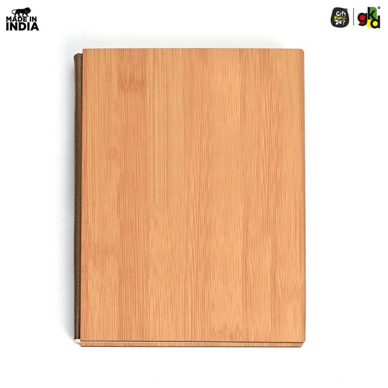 Personalized Wooden Diary with Custom Alphabet & Name | Premium Wooden Cover Journal | 6 x 8 Inch