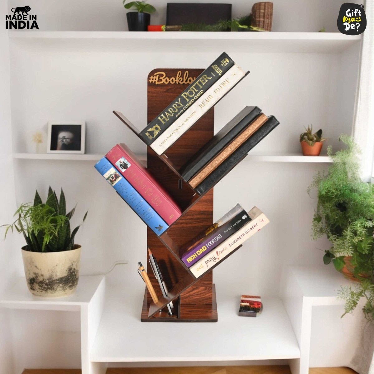 Buy Wooden Book Rack For Home & Office | Freestanding Books Holder ...