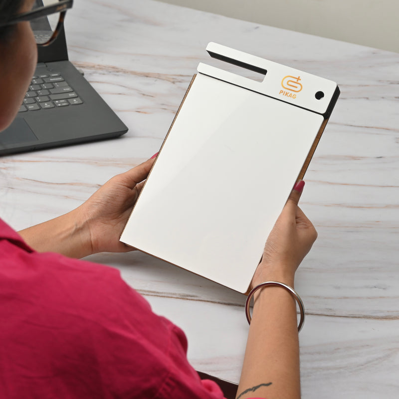 Wooden Smart Diary with White Board & Marker | A5 Notebook with Mobile & Pen Stand | Personal Use, Office & Corporate Gift
