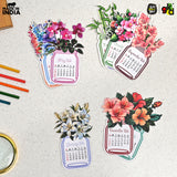 Load image into Gallery viewer, Floral Desk Calendar 2026 | Paper Calendar with Wooden Stand | Perfect for Home &amp; Workspaces