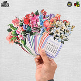 Load image into Gallery viewer, Floral Desk Calendar 2026 | Paper Calendar with Wooden Stand | Perfect for Home &amp; Workspaces