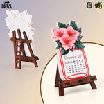 Floral Desk Calendar 2027 | Paper Calendar with Wooden Stand | Perfect for Home & Workspaces