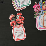 Load image into Gallery viewer, Floral Desk Calendar 2025 | Paper Calendar with Wooden Stand | Perfect for Home &amp; Workspaces