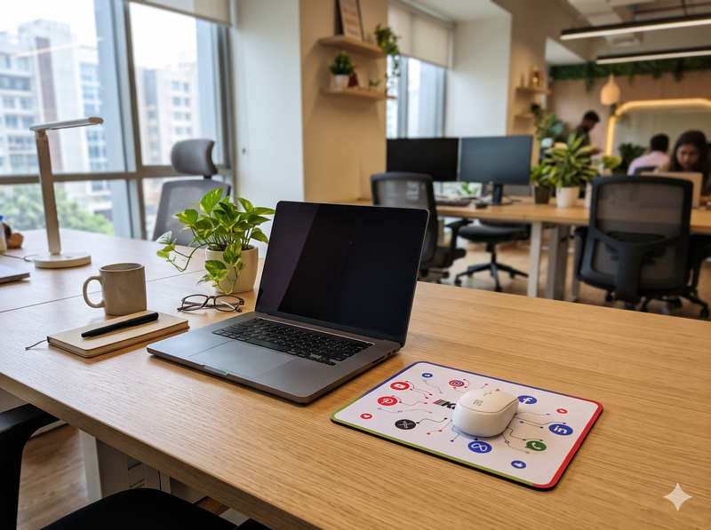 Personalized Anti-Skid Desk Mouse Pad | Smooth Fabric Surface with Custom Name & Artwork for Home Office & Study Decor