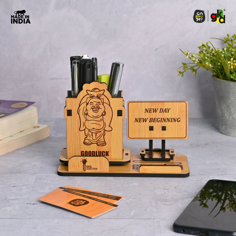 Good Luck Mobile and Pen Stand | Desk Organizer | Mobile Accessories