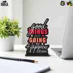 Wooden Life Motivational Quotes Table Top | Desk Decor for Home & Office | Inspirational Gift for Friends & Colleagues (6.5 x 6 x 1.5 Inch)