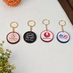 Premium Custom MDF Round Keychains | Double-Sided Color Printed Logo & Name Keyrings