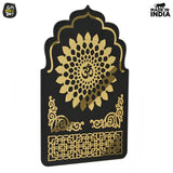 Load image into Gallery viewer, Pooja Room Backdrop for Decoration | Enhance Your House Decoration | Black Wood &amp; Golden Acrylic OM Wall Decor Background (22x16 inch) Gift Kya De