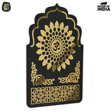 Load image into Gallery viewer, Pooja Room Backdrop for Decoration | Enhance Your House Decoration | Black Wood &amp; Golden Acrylic OM Wall Decor Background (22x16 inch)