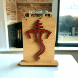 Load image into Gallery viewer, Ganesh Wooden Idol Table Top | Shri Ganeshay Namh For Pooja Room | House Warming / Return Gift