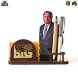 Load image into Gallery viewer, Wooden Ratan Tata and Dhirubhai Ambani Table Top with Pen Holder and Visiting Card Holder | Desk Organizer for Office and Home