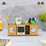 Retro Radio Look Calendar Desk Organizer | Lifetime Calendar | Desk Accessories