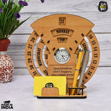 Load image into Gallery viewer, Infinite Circular Calendar With Pen, Card Holder &amp; Wooden Diary Combo Gift Kya De